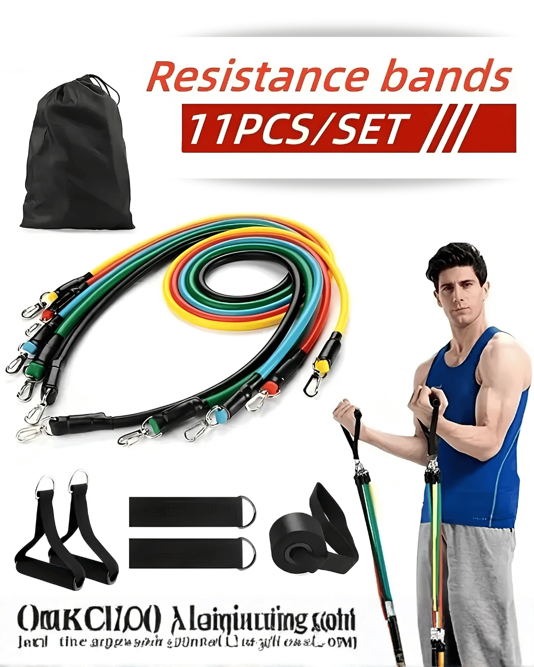 Home Gym (11 Pcs) Resistance Bands Set